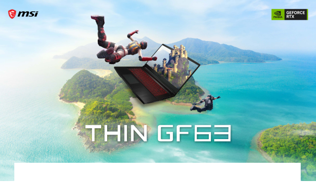 Visuel ordinateur thin GF63